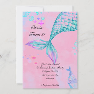 Invitation d'anniversaire de Sirène