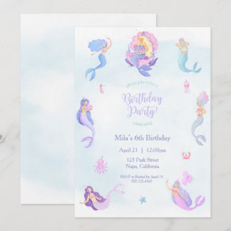 Invitation d'anniversaire de Sirène