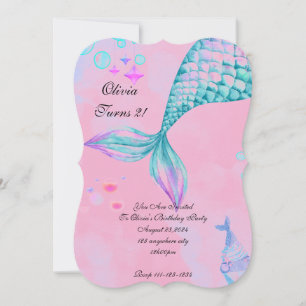 Invitation d'anniversaire de Sirène
