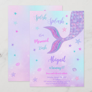Invitation d'anniversaire de sirène