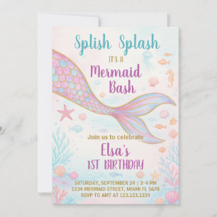 Invitation d'anniversaire de Sirène