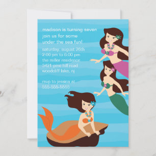 Invitation d'anniversaire de Sirène