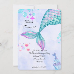 Invitation d'anniversaire de Sirène