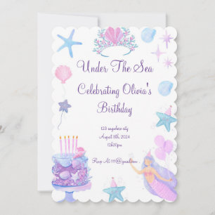 Invitation d'anniversaire de Sirène
