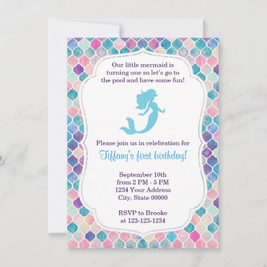 Invitation D Anniversaire De Sirene Avec Le Dos Zazzle Ca