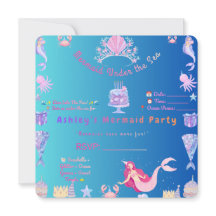 Invitation d'anniversaire de sirène – Plongez dans