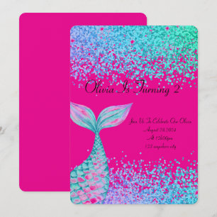 Invitation d'anniversaire de sirène pour les fille