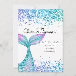 Invitation d'anniversaire de sirène pour les fille