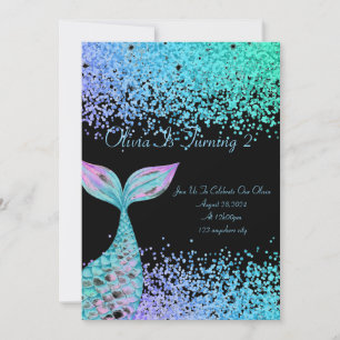 Invitation d'anniversaire de sirène pour les fille