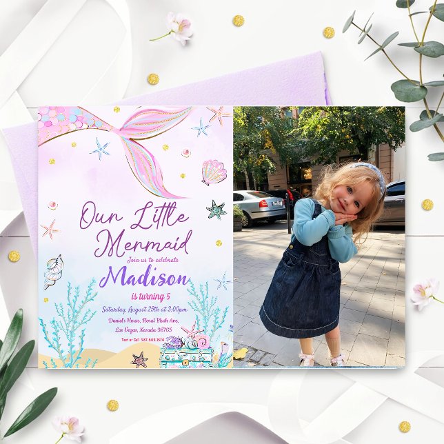 Invitation D'Anniversaire De Sirène Sous La Mer (Créateur téléchargé)