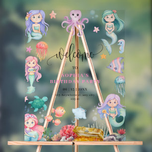 Invitation d'anniversaire de sirène, sous la sirèn