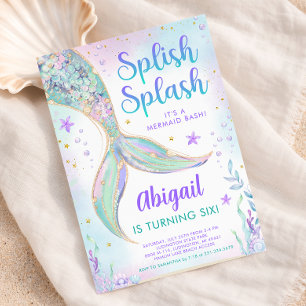 Invitation d'anniversaire de sirène Splish Splash