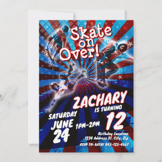 Invitation d'anniversaire de skate