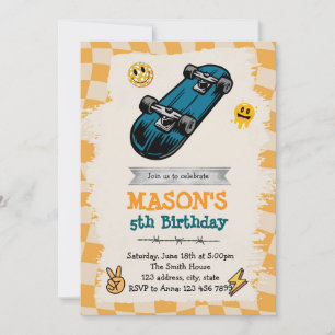 Invitation d'anniversaire de skateboard