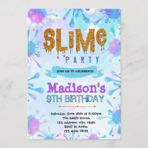 Invitation d'anniversaire de slime mignon