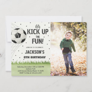 Invitation d'anniversaire de soccer personnalisée