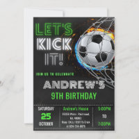 Invitation d'anniversaire de soccer simple sur mes