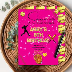 Invitation d'anniversaire de softball pour fille