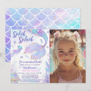 Invitation d'anniversaire de Splish Splash Mermaid