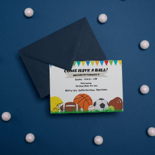 Invitation d'anniversaire de sport