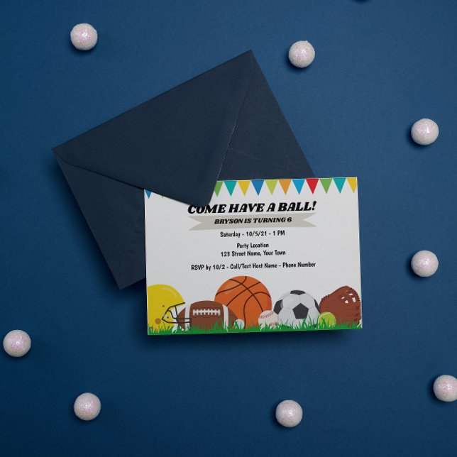 Invitation d'anniversaire de sport (Créateur téléchargé)