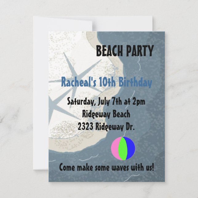 Invitation d'anniversaire de Starfish et Ocean Bea (Devant)