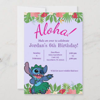 Invitation d'anniversaire de Stitch