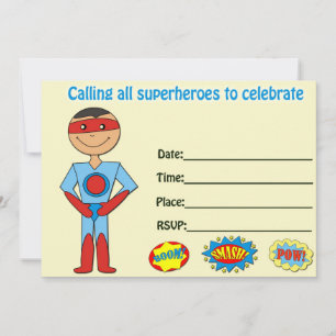 Invitation d'anniversaire de super-héros à remplir