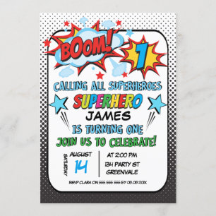 Invitation d'anniversaire de super héros de