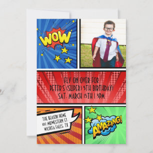 Invitation d'anniversaire de super-héros Fête de