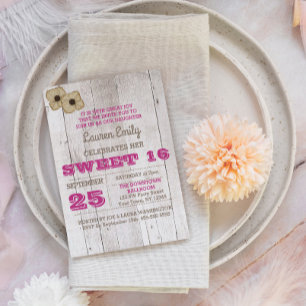 Invitation d'anniversaire de sweet sixteen de