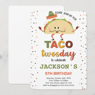 Invitation d'anniversaire de Taco