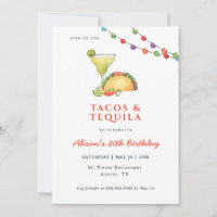 Invitation d'anniversaire de Taco & Tequila Margar