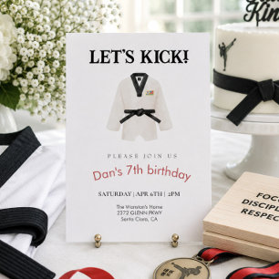 Invitation d'anniversaire de taekwondo arts martia