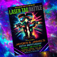 Invitation d'anniversaire de tagueur laser afro-am