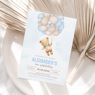 Invitation d'anniversaire de Teddy Bear pour le pr