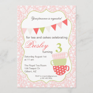 Invitation d'anniversaire de thé