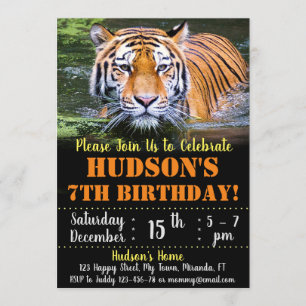 Invitation d'anniversaire de tigre