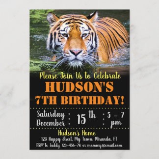Invitation d'anniversaire de tigre