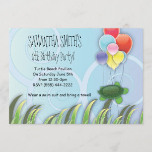 Invitation d'anniversaire de tortue