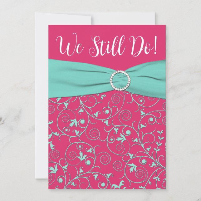 Invitation d'anniversaire de tourbillons de rose,  (Devant)