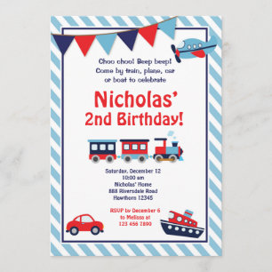 Invitation d'anniversaire de transport/invitation