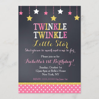 Invitation d'anniversaire de Twinkle Little Star