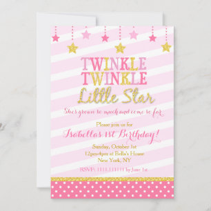 Invitation d'anniversaire de Twinkle Little Star