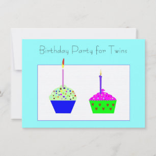 Invitation d'anniversaire de Twins Cupcake
