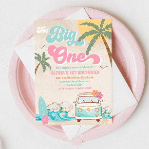 Invitation d'anniversaire de van de surf de plage