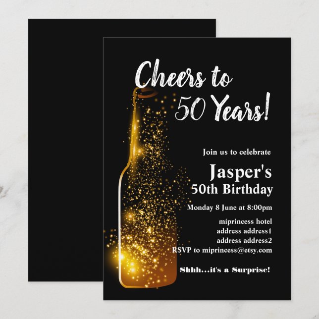 Invitation d'anniversaire de vin, Bravo ! (Devant / Derrière)