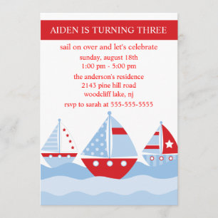 Invitation d'anniversaire de VOILIERS
