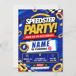 Invitation d'anniversaire de voiture de course | C