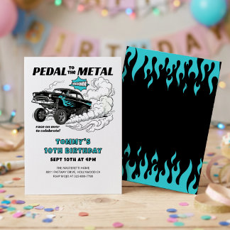 Invitation d'anniversaire de voiture de course Hot